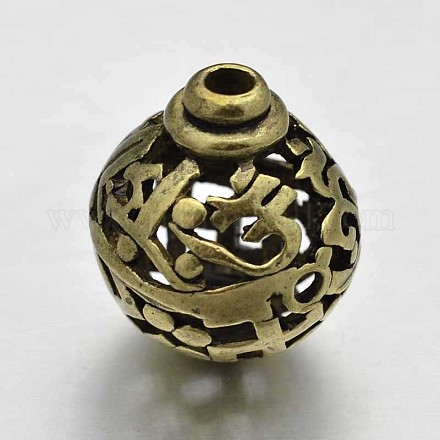 3-Hole Alloy Guru Beads for Buddhist Jewelry Making KK-J228-13AB-NF-1