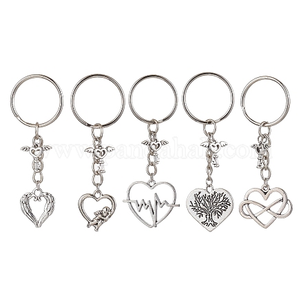 Schlüsselanhänger mit Anhänger aus Herzlegierung zum Valentinstag KEYC-JKC00625-1
