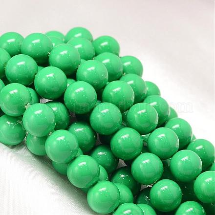 Baking Painted Shell Pearl Round Bead Strands BSHE-L011-14mm-B016-1