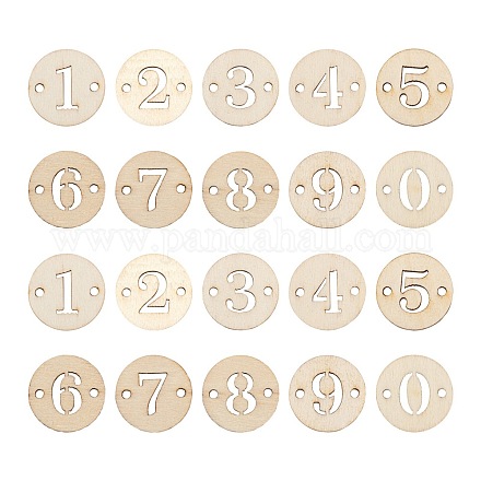 100 pièces 10 styles connecteurs de liens en bois de peuplier naturel non fini WOOD-LS0001-04-1