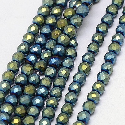 Electroplate Non-magnetic Synthetic Hematite Beads Strands G-J169C-3mm-06-1