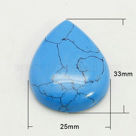 Synthetic Turquoise Cabochons G-H1598-DR-33x25x7-07-1