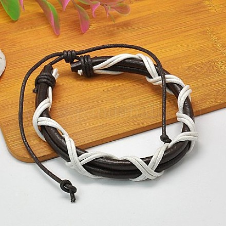 Leather Cord Bracelets BJEW-A064-A01-1