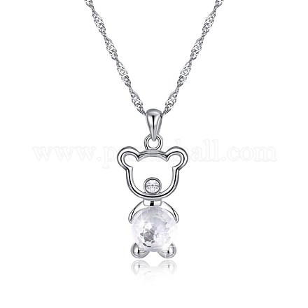 Trendy 925 Sterling Silver Pendant Necklace NJEW-BB30745-1