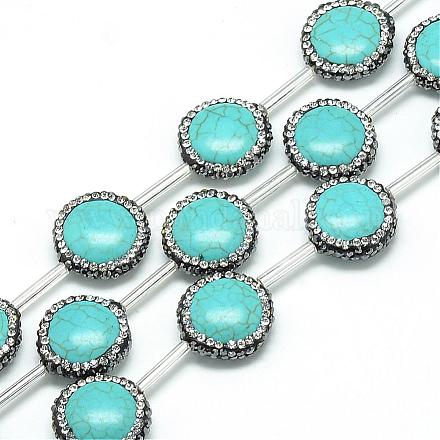 Perles de strass turquoise synthétique G-Q487-07-1