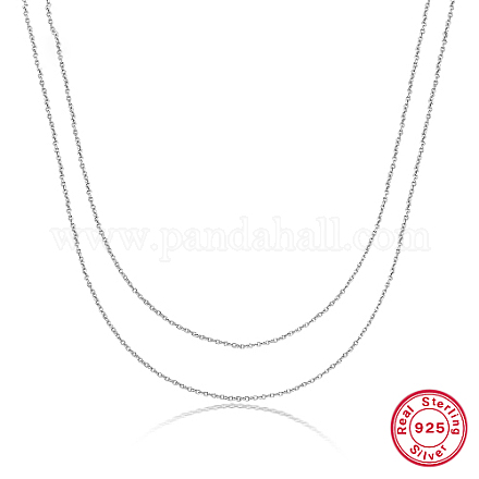 925 Sterling Silber Doppelschicht Halsketten XE7887-3-1