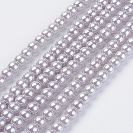 Hebras de perlas de vidrio teñidas ecológicas HY-A008-6mm-RB004-1