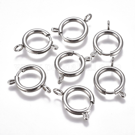 304 Stainless Steel Spring Ring Clasps STAS-F224-02P-F-1