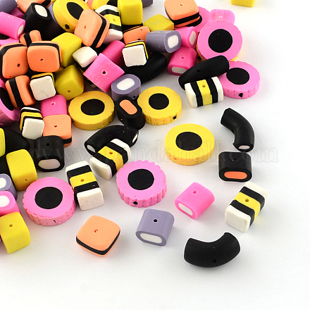 Mixed Shapes Handmade Polymer Clay Beads CLAY-R060-113-1