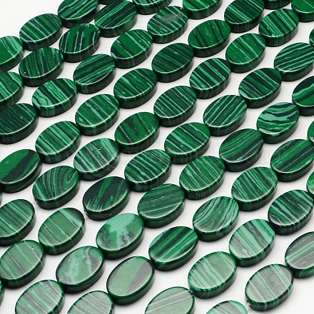 Oval Synthetic Malachite Beads Strands G-R306-09-1