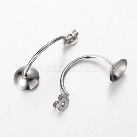 Accessoires de puces d'oreilles en 304 acier inoxydable STAS-O084-07-1
