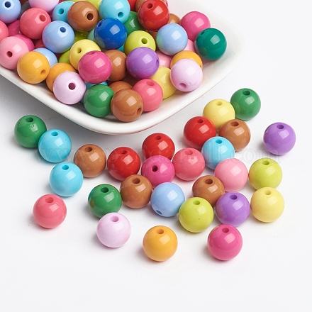 Perles de boule en acrylique massif X-SACR-R812-12mm-M-1