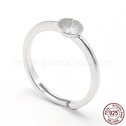 Componenti per anello da dito in argento sterling placcato rodio STER-E060-15P-1