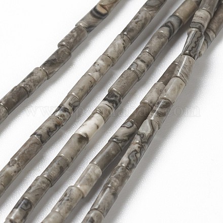 Natürliche Bambus-Blatt-Achat Perlen Stränge G-B004-A21-1