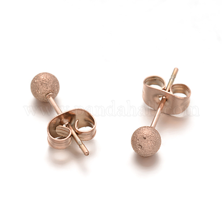 Boucles d'oreilles à boutons-pression en acier inoxydable texturé 304 EJEW-O052-B-16A-1