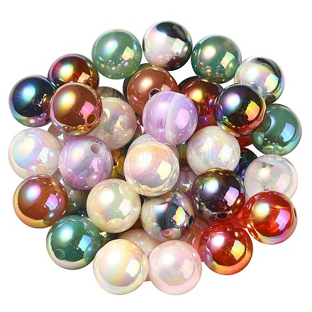 Placage uv perles acryliques irisées arc-en-ciel PACR-E001-03-1