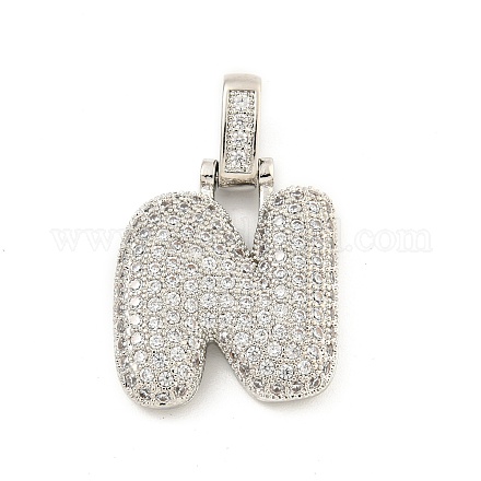Латунные микропаве прозрачные подвески с фианитом KK-B099-01P-N-1