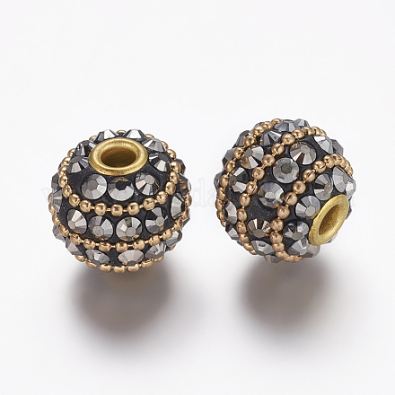 Round Handmade Grade A Rhinestone Indonesia Beads IPDL-S014-1
