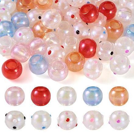 Pandahall 50pcs perles acryliques opaques 10 couleurs OACR-TA0001-19-1