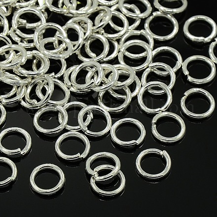 Fornituras de joyería de anillos de salto de aleación plateados X-PALLOY-I035-8mm-S-1