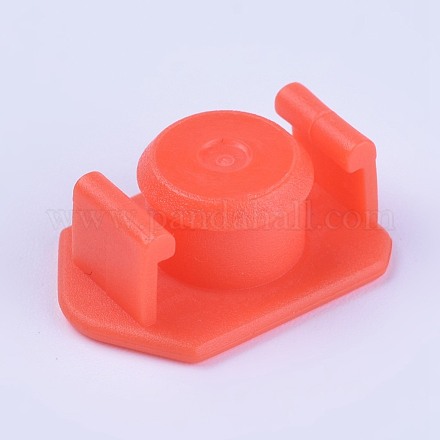プラスチックエンドキャップ  接着剤塗布工業用シリンジバレルエンドカバー  オレンジ  19x14x7.5mm  ノブ：直径10mm TOOL-WH0103-13B-1