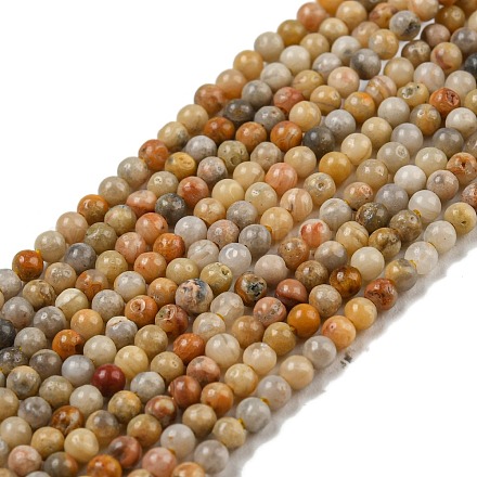 Chapelets de perles en agate fou naturel X-G-A130-2mm-K10-1