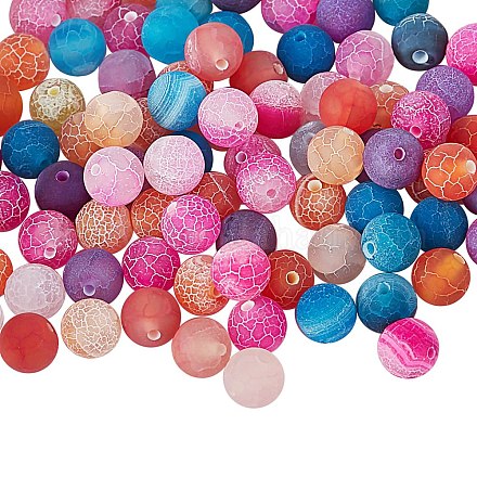 Chapelets de perle en agate naturelle patinée G-SZ0001-35-1