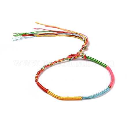 Bracelet cordon tressé en polyester BJEW-I306-01B-1