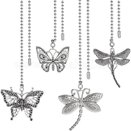 Benecreat 4 Stil Schmetterling Libelle Deckenventilator Zugkette AJEW-BC0003-50-1