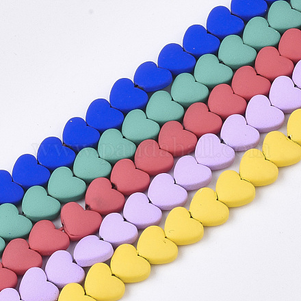 Spray Painted Non-magnetic Synthetic Hematite Beads Strands G-T116-05-1