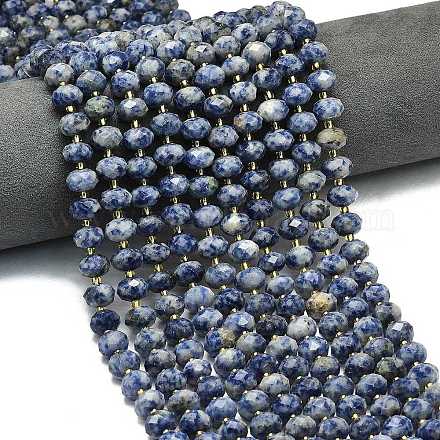 Натуральное синее пятно нитки из бисера яшмы&nbsp;G-P573-A45-01-1