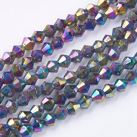 Chapelets de perles en verre électroplaqué EGLA-S057-6-1