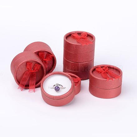 バレンタインデーパッケージ丸いリングボックスを提示  暗赤色  直径約54mm  高差35mm X-BC022-1