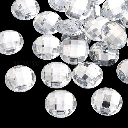 Cabochons en acrylique avec strass &nbsp;GACR-R002-25mm-08-1