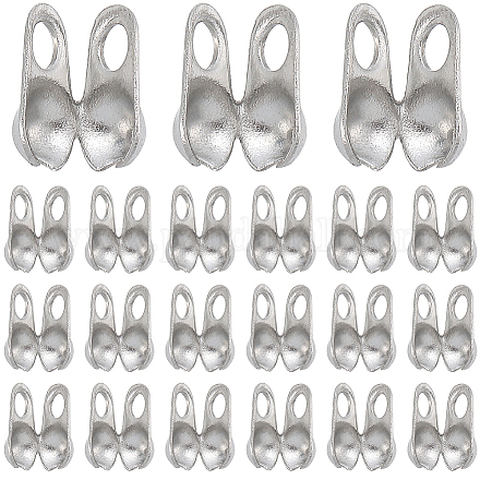 SUNNYCLUE 400Pcs 304 Stainless Steel Smooth Surface Bead Tips STAS-SC0006-99-1
