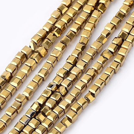 Electroplate Crystal Glass Faceted Cube Beads Strands EGLA-F013-A02-1