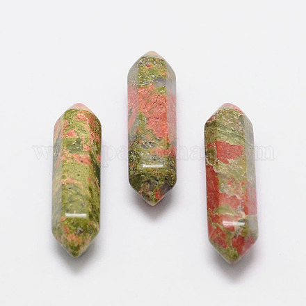 Faceted Natural Unakite Beads G-K014-30mm-01-1