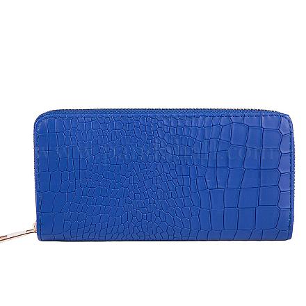 ヨーロッパやアメリカのファッションの女性の長い財布  長方形  ブルー  19.5x10.5x2.6cm AJEW-BB18989-E-1