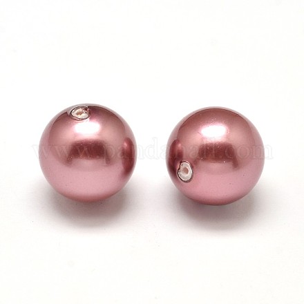 Half Drilled Round Shell Pearl Beads BSHE-M002-16mm-26-1