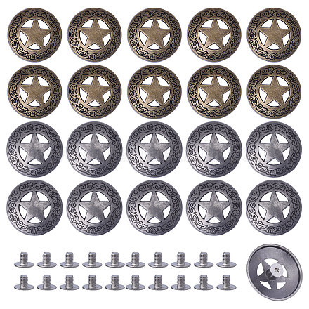 20 шт. двухцветные заклепки из сплава&nbsp;DIY-CA0007-29-1