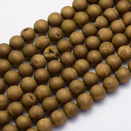 Fili di perline in agata naturale druzy G-G708-6mm-12-1