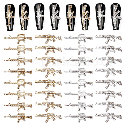 Craspire пистолет подвески для ногтей 32 шт. 4 стиля 3d подвески для ногтей со стразами пистолет подвески для дизайна ногтей аксессуары для украшения ногтей своими руками изготовление ювелирных изделий MRMJ-CP0001-13-1