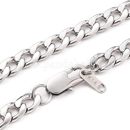 Collares de cadenas con eslabones cubanos de acero inoxidable 304 para hombre NJEW-JN03170-01-1