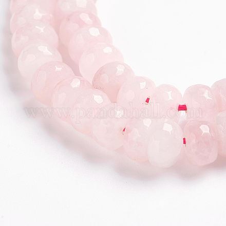 Chapelets de perles en quartz rose naturel G-J359-05-5x8mm-1