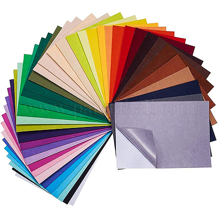 BENECREAT 40 Pack Assorted Color Back Self-Adhesive Felt Fabri Sheets DIY-BC0010-16-1