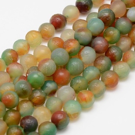 Natural Peacock Agate Beads Strands G-G590-12mm-02-1