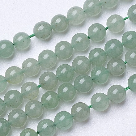 Natürlichen grünen Aventurin Perlen Stränge G-D855-09-10mm-1