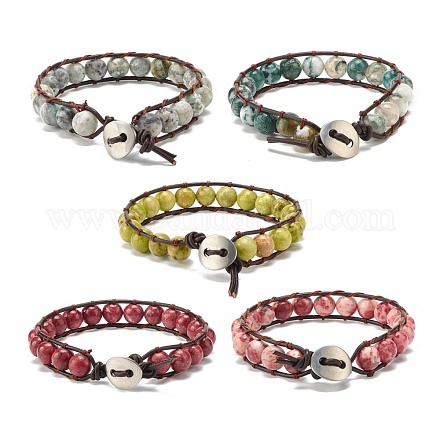 Bracelets perlés en agate naturelle BJEW-JB07146-1