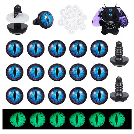 20 шт. пластиковые и стеклянные глаза для кукольных поделок KY-PH0001-98D-1