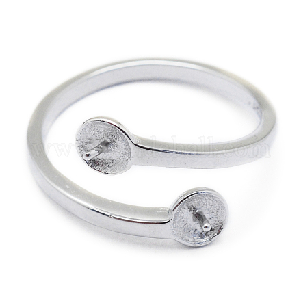 925 Sterling Silver Finger Ring Components STER-P041-20P-1